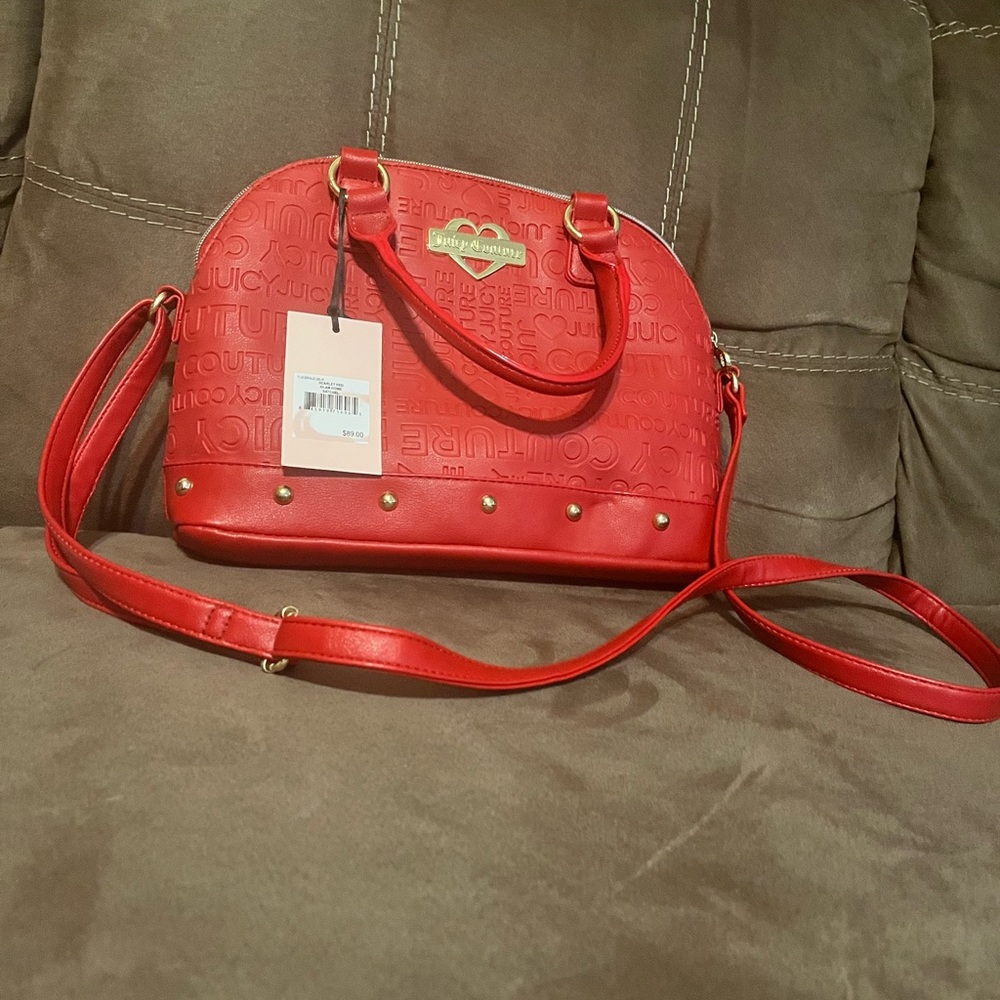 Red leather juicy couture crossbody purse